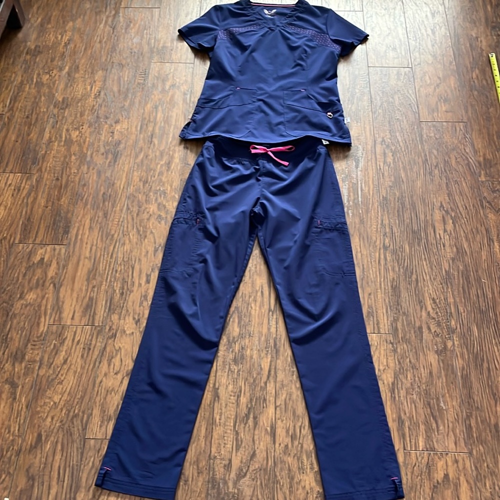 Smitten Navy blue Scrub Set